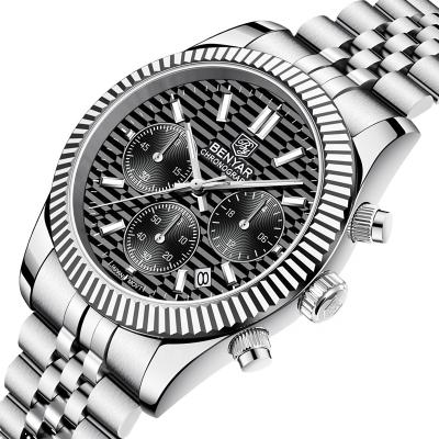 China BENYAR 2022 New Men's Quartz Watch Brand Fashion Chronograph 100M Waterproof Stainless Steel Waterproof Watch for sale