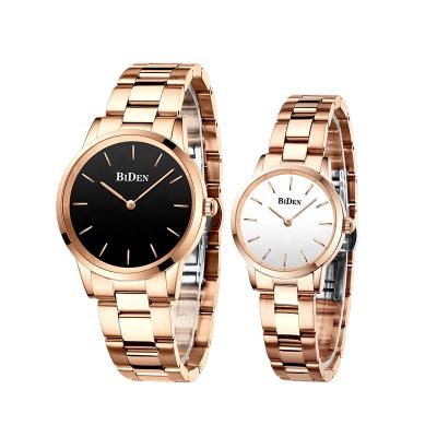 China BIDEN 2021 new water resistant fashion couple watch men and women couple watch simple fashion chronograph quartz watch for sale