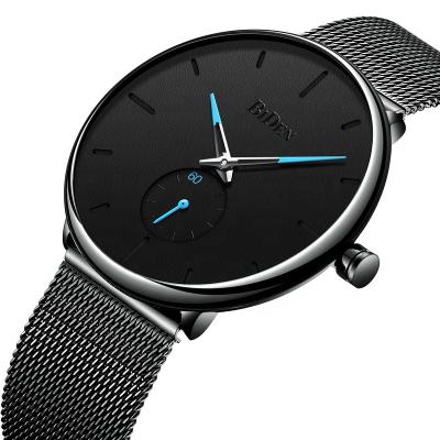 China BIDEN Men's Minimalist Fashion Watches Ultra Thin Simple Men's Business Stainless Steel Mesh Belt Quartz Watch 2021 for sale