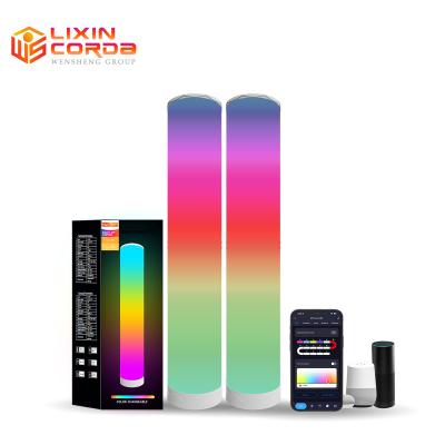 China Modern Post Modern Cylinder Floor Lamp, Dimmable LED Color Changing Corner Lamp with APP Remote Control, Standing Lamp for Living Room, Bedroom for sale