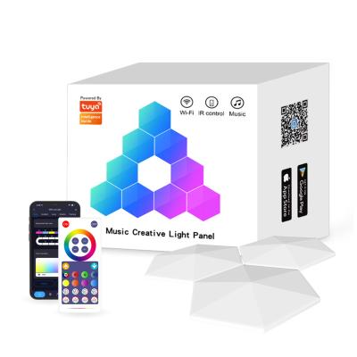 China Geometry Industrial Creative Assembly RGBIC LED Kits Parallelogram Control Music WIFI APP Smart Smart DIY Panel Light for sale