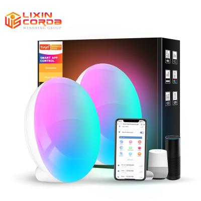 China Modern APP Control Dimmable RGB Color Changing Night Lights Touch Turn On Smart LED Desk Bedside Bedrooms Table Light Lamp for sale