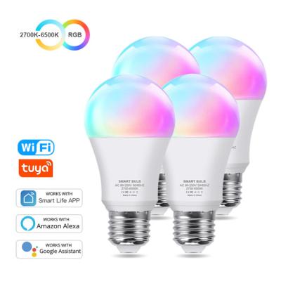 China Residential Smart E27 WiFi Control LED Lamp 15W 18W RGB Light Bulb Dimmable Smart House Lampada Apply To Alexa Google Assistent for sale