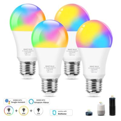 China Residential 12W WiFi E27 LED RGB Bulb Lamp Smart Work with Alexa/Google RGB Home APP Control + Dimmable White + Warm White Magic Bulb for sale