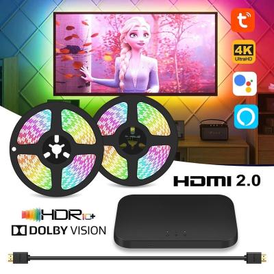 China Indoor Immersion TV PC Backlight Work with TV Box HDMI Wifi Smart LED Strip Light and Music Sync Compatible with Alexa Google Assistant for sale