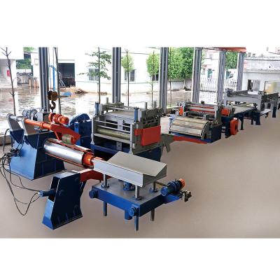 China Factory 2*16m long metal cutting line automatic steel sheet cutting machine to length with feeding line and collecting system for sale