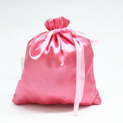 China Wholesale Custom Logo Large Drawstring Soft Silk Recyclable Bags For Packages for sale