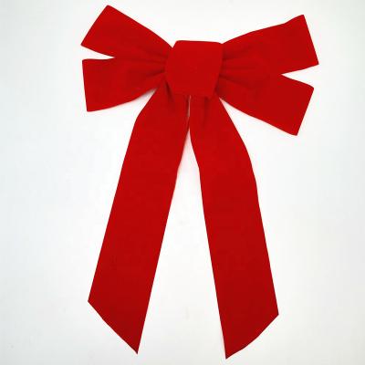 China Pure Handmade Wholesale Custom Large Red Pre-tied Ribbon Bow Christmas Decoration for sale