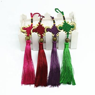 China High Quality Colorful Chinese Curtain Knot Tassel With Gold Metal for sale