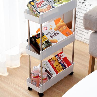 China High Quality Multifunctional Cloth Shelf Snack Food Living Room Family Kitchen Cart Storage Plastic Shelf for sale