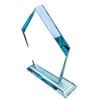 China China Customized Cheap Trophy With Crystal Material Glass Trophy With Glass Plate for sale