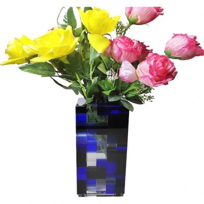 China China Home Office Crystal Vases Interior Hydroponic Flower Decoration Stained Glass Vase For Living Room for sale