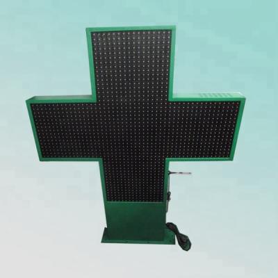 China Outdoor CE Programmable RoHS RF P20mm 100cm Pharmacy 48X48pixel Wireless Green Led Cross Panel for sale