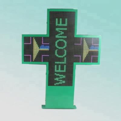 China Pharmacy 135X100X10cm Double Sided Full Color Programmable Radio Led Cross for sale