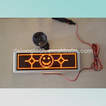 China Multilingual CE RoHS P4mm 12v 16X64pixel emotion led car sign 310X110X21mm for sale