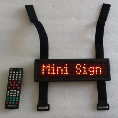 China 12V 8X48pixel P4.75mm red scrolling led car display with strap nylon strip for mounting on car sun visor for sale