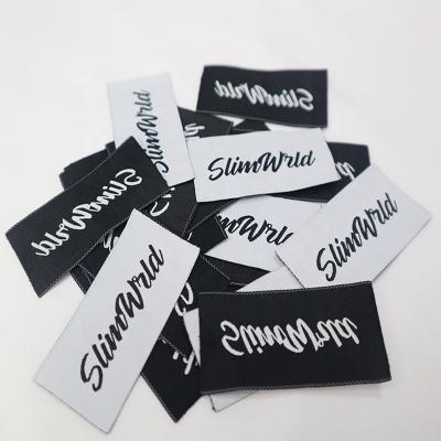 China Sustainable Brand Fashion High Density Custom Logo Woven Labels , Garment Woven Labels Labels For Clothing for sale