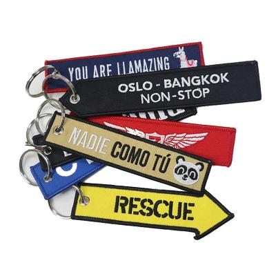 China High Quality Custom Woven Key Chain Fabric Accessory Souvenir From China Factory Wholesale Price for sale