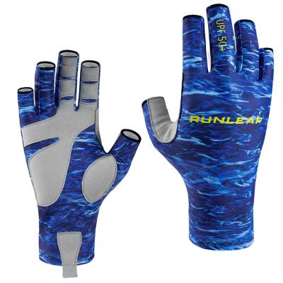 China Durable Anti-Slip Function UPF50+ Quick Dry Outdoor Sport Sun Fishing Gloves For Men Women for sale