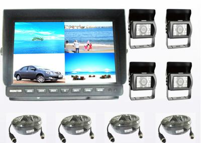 China 10.1 Inch Quad Splitter LCD Monitor Parking Monitoring System  With 4 IR Cameras for sale