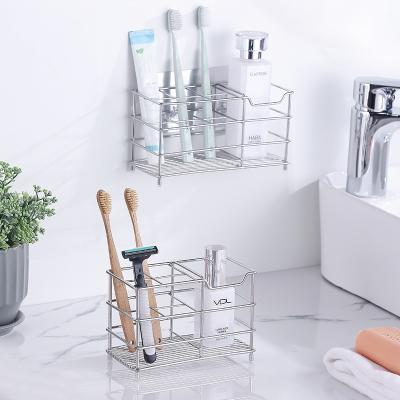 China Sustainable easy to use stainless steel toothbrush holder (six compartments) for storage for sale