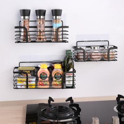 China Sustainable Hot Sale Stainless Steel Kitchen Storage Shelf Wall Hanging Black Kitchen Shelf for sale