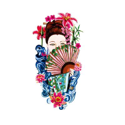 China HB 012 Temporary Half Sleeves Japan Beauty Girl Woman Temporary Tattoos for sale