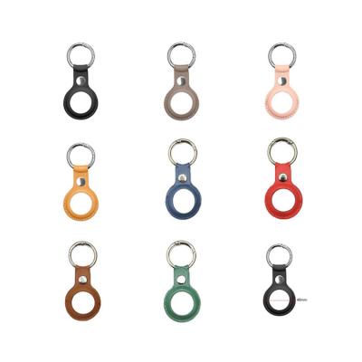 China High Quality Colorful Anti-lost Shockproof Cover Device Airtag Buckle Leather Keychain For Apple Airtags Tracker for sale