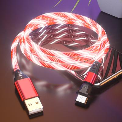 China Flame Data Cable 180 Degree Color Led Bursting LED Magnetic Filling Glowing Cable 180 Degree Cable Luminous Glow 3A Data for sale