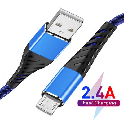 China SR Are Resistant To Bend Super Durable Fishing Net Micro USB2.0 2.4A Fast Charging Phone Micro USB Cable Weaving Mobile Phone for sale