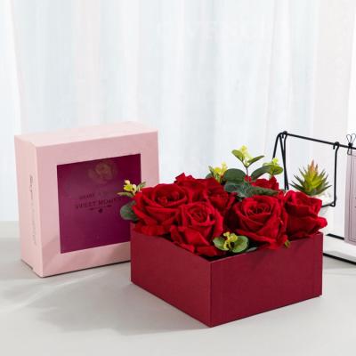 China Recycled Materials Adjust Red Rose Gift Lipstick Bouquet Flower Box Packaging Gift Boxes Creative for sale