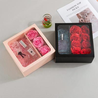 China Reused Materials Valentines Rose Set Chocolate Box Gifts For Woman Valentines Flower Gift Boxes Without Flower for sale