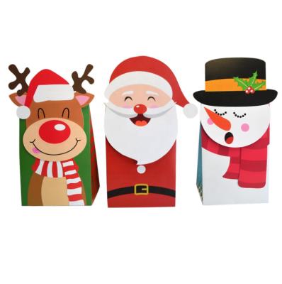 China Recyclable 24 Pcs / High Quality Santa Box Snowman White Paper Christmas Packaging Bag Boxes for sale