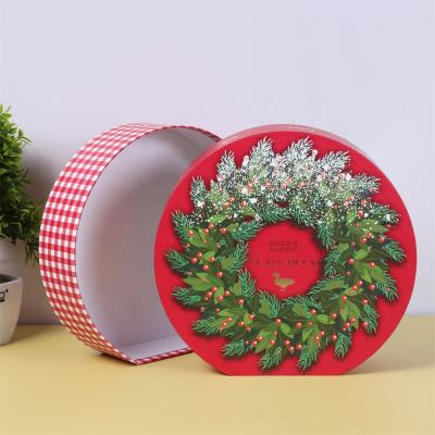 China Recyclable Christmas Round Packaging Custom Gift Boxes Customized Christmas Gift Paper Box for sale