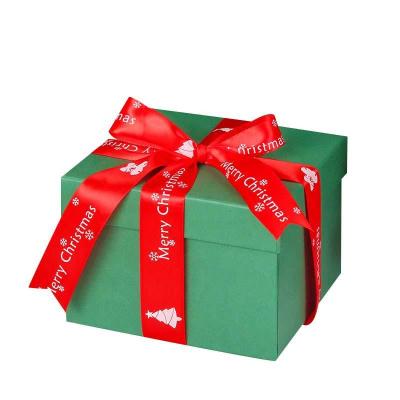 China Reused Christmas Eve Apple Candy Packaging Box Materials Christmas Bowknot Christmas Ribbon Gift Box for sale