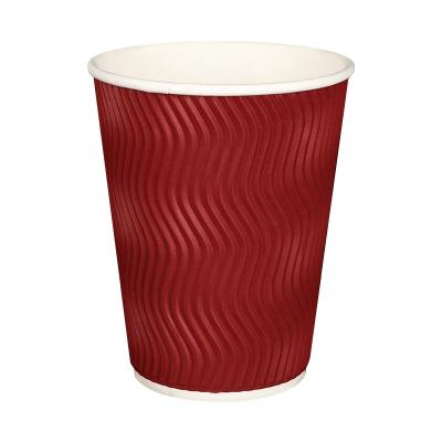 China Recycled Materials Food Grade Custom Disposable Paper Coffee Cups With PP Lid Around Coffee Tube Paper Cup for sale