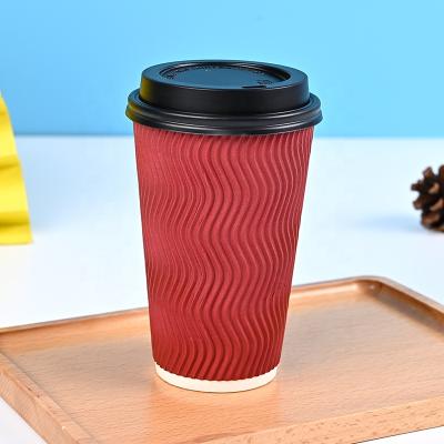 China Recycled Materials Disposable Corrugated Paper Cups For Milk Tea Coffee Cups Round Paper Tubes for sale