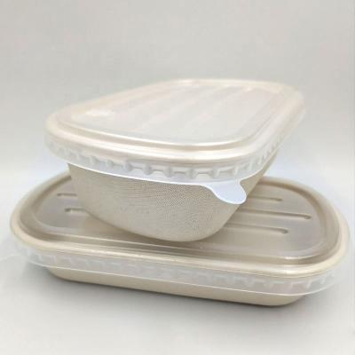 China Recyclable Custom Disposable Light Lunch Box Food Salad Fruit Takeout Pulp Packing Box for sale