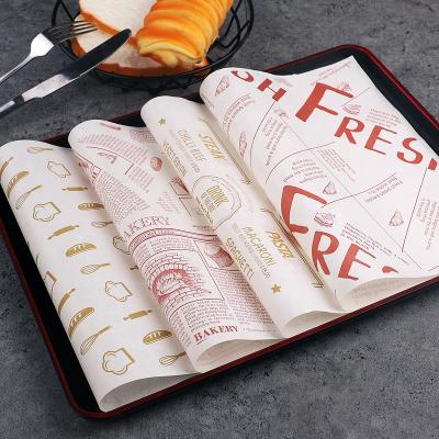 China Waterproof Custom Printing Disposable Baking Grease Wrapping Paper Tray Liner Paper for sale