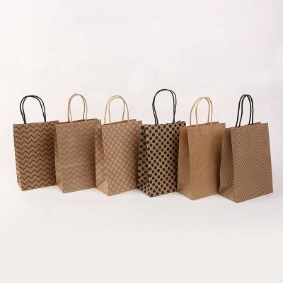 China Recycled Materials Wholesale Kraft Paper Gift Bag Deli Bag Shopping Paper Handbag for sale