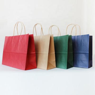 China Recycled Materials Kraft Paper Solid Color Kraft Paper Bag Clothing Packaging Gift Tote Bag for sale