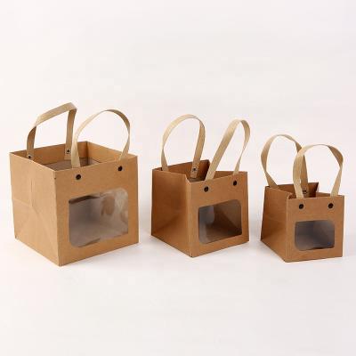 China Square Paper Bag Creative Flower Smiley Face Buckle Bag Bottom Materials Square Gift Recycled Bag for sale