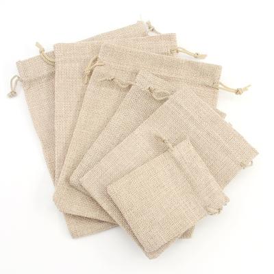 China Shock Resistance Customized Logo Muslin Bags Reusable Drawstring Pouch Jute Cotton Bags for sale