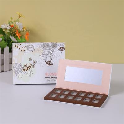 China Recyclable Wholesale Private Label Custom Makeup Boxes With Mirror Empty Eyeshadow Palette Box for sale