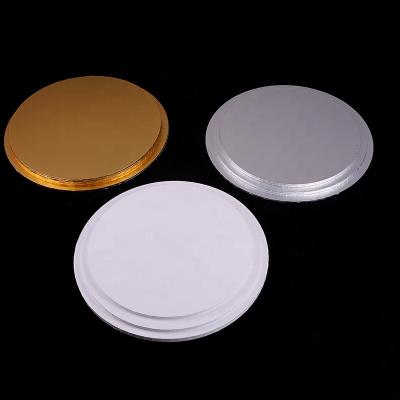 China Wholesale custom waterproof 10 inch gold cake drum cardboard, round ribbon cake panels for sale