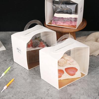 China Recycled Clear Foam Slice Cake Boxes Portable Transparent Cheese Packaging Box Cake Boxes for sale