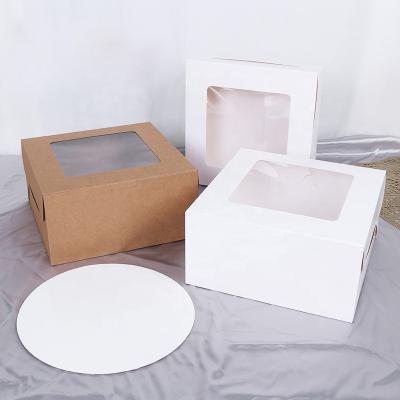 China Recycled Materials White Plain Basque Cheesecake Boxes With Window Pastry Cupcake Muffin Box for sale