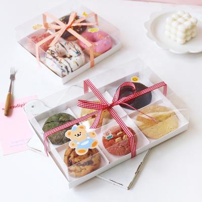 China Recycled Materials Donuts Transparent Pastry Box Food Packaging Cake Dessert Baking Packaging Box for sale