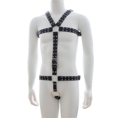 China Erotic Sexy Game Harness For Men's Amazon Chest Bondage Bondage Catsuit Hot Leather Male Harness Lingerie Sexy Costumes For Men for sale