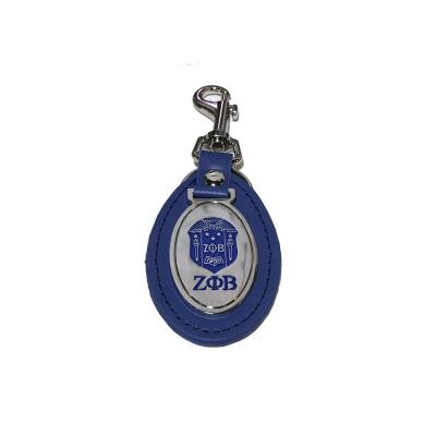 China 2021 modern new fashion PU leather Zeta Phi Beta Keychain Sublimation Leather Keychain material with custom logo for sale